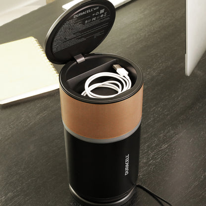 Duracell charging hub cord storage compartment